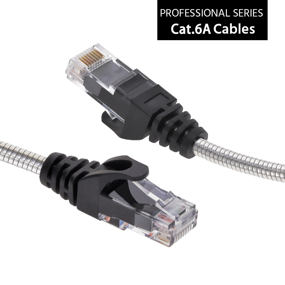 10FT CAT.6A Patch Cable Armored Anti-Rodent Slim 28AWG