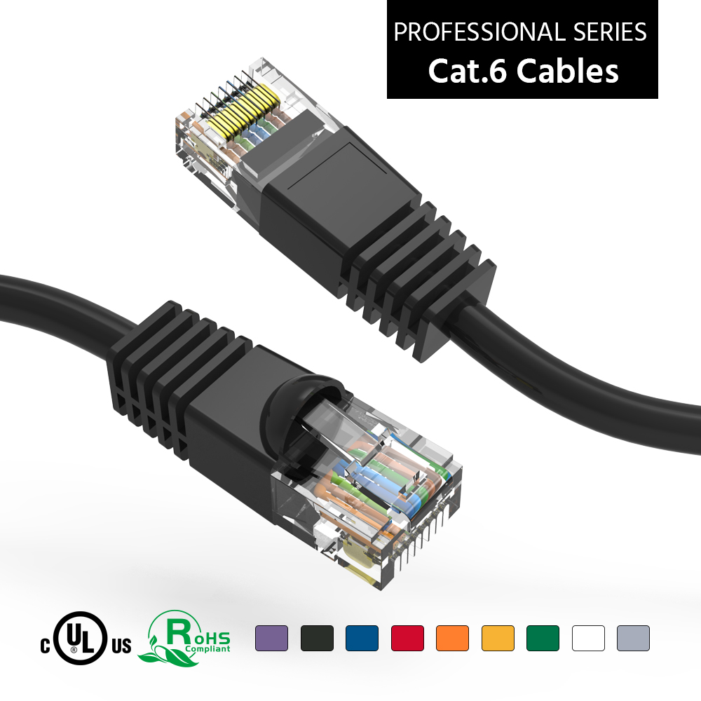 50Ft Cat6 UTP Ethernet Network Booted Cable Black