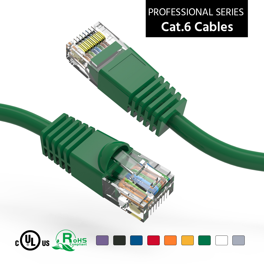 2Ft Cat6 UTP Ethernet Network Booted Cable Green