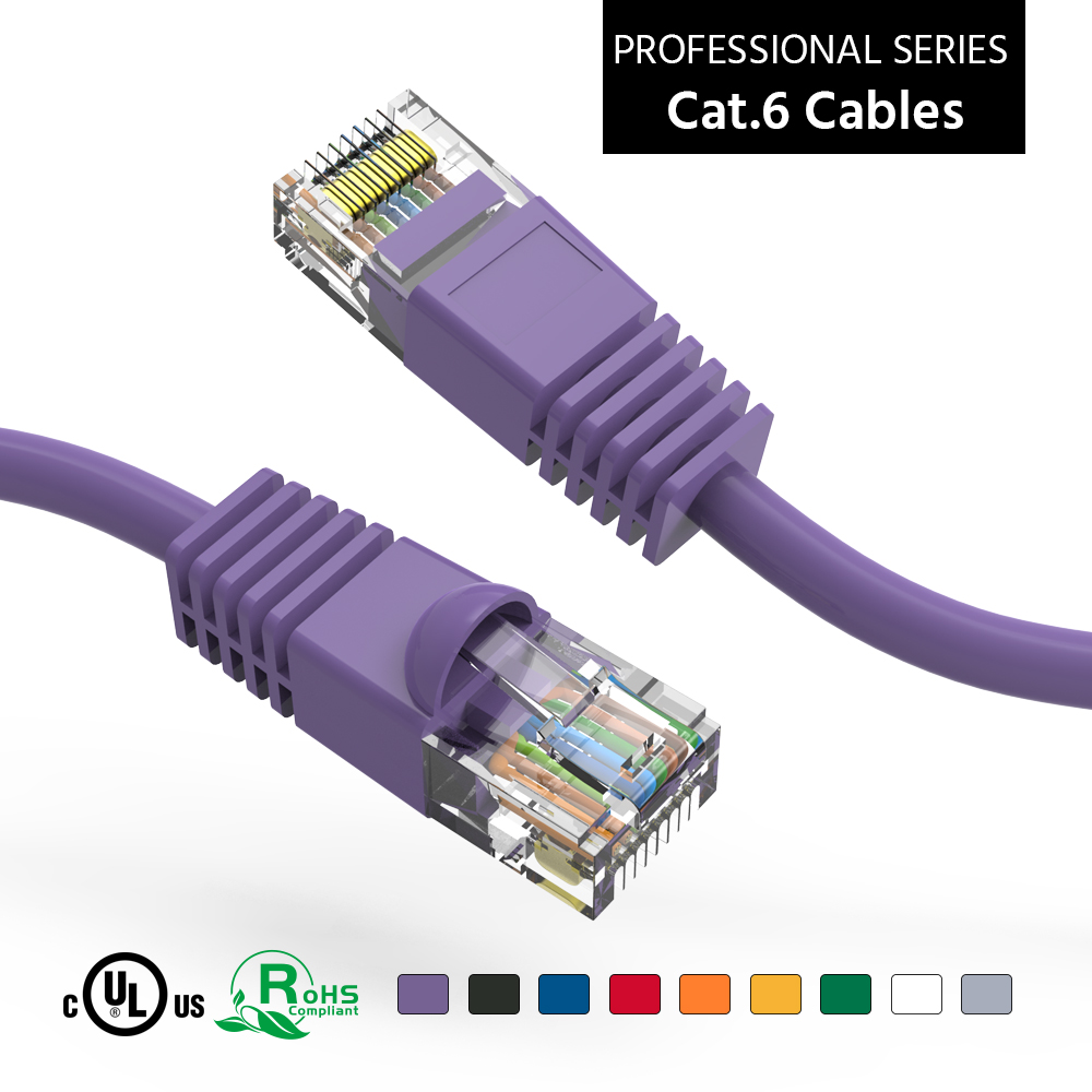 75Ft Cat6 UTP Ethernet Network Booted Cable Purple