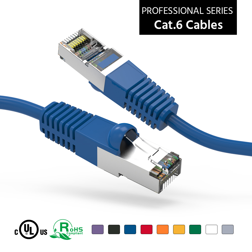 10Ft Cat6 Shielded (SSTP) Ethernet Network Booted Cable Blue