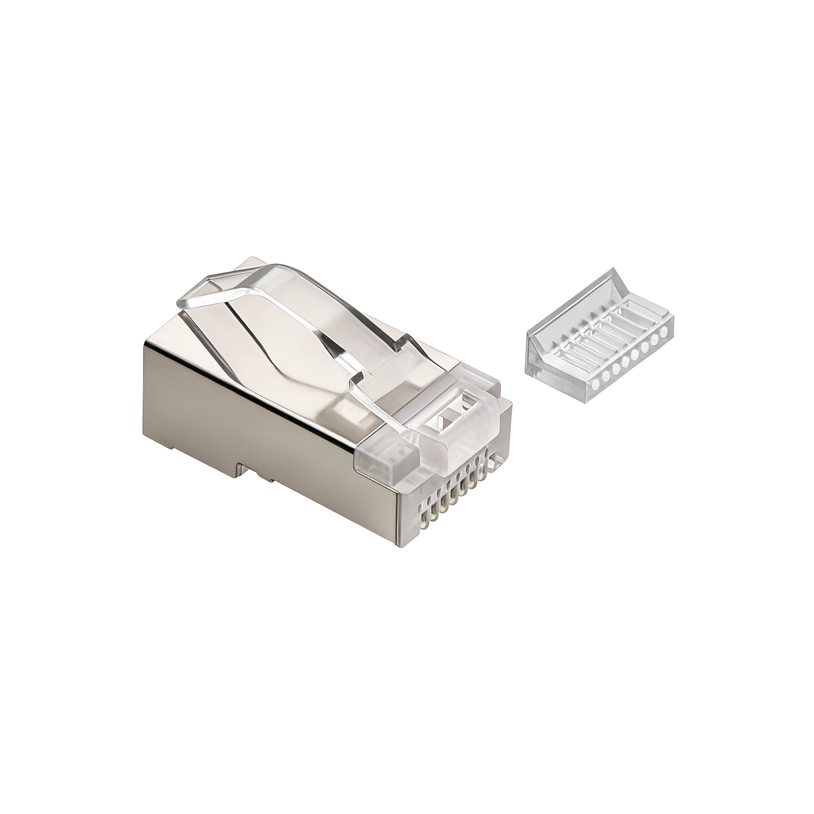 RJ45 Cat6A STP Tangle Free Plug 50Micron Gold Plated 26AWG 100pk