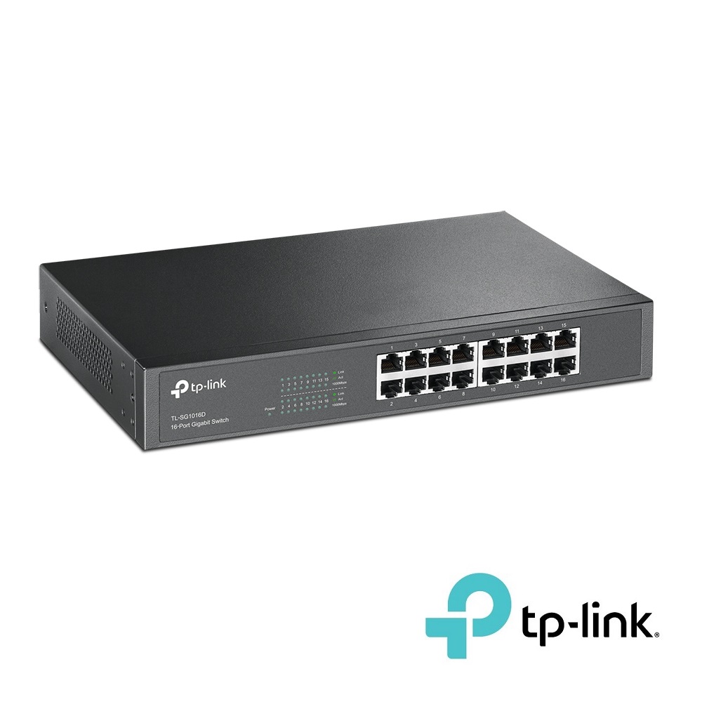 16-Port 10/100/1000Mbps Desktop Gigabit Switch (TP-Link SG1016D)