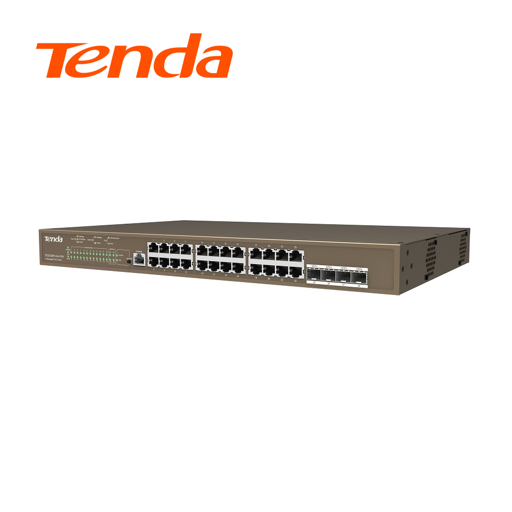 24-Port L3 Managed PoE Switch (Tenda TEG5328P-24-410W)