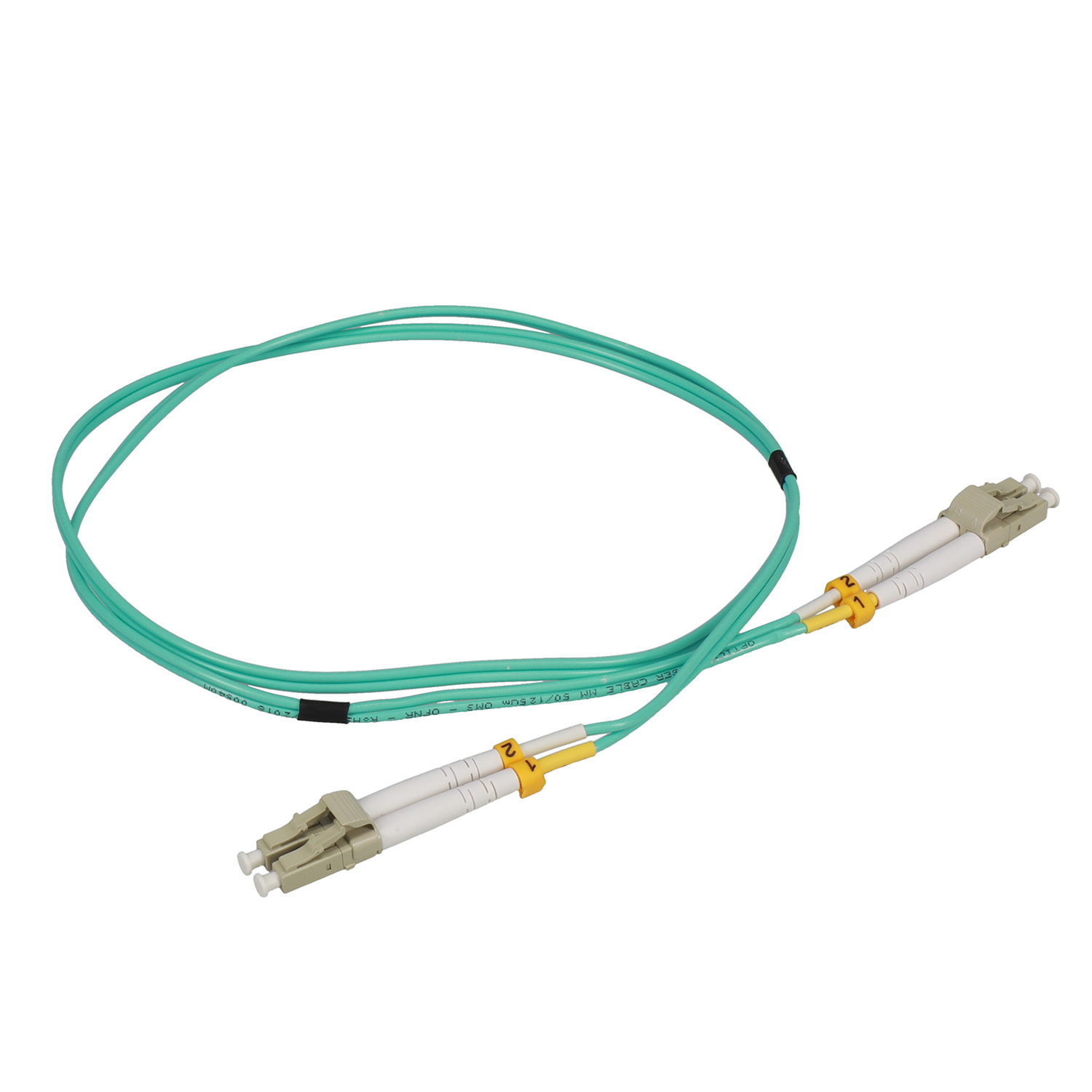 1m LC/UPC-LC/UPC OM3 Multimode Duplex Aqua Fiber Optic Patch Cable ...