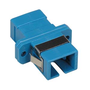 SC/UPC Singlemode Simplex Fiber Optic Coupler with Flange, Blue
