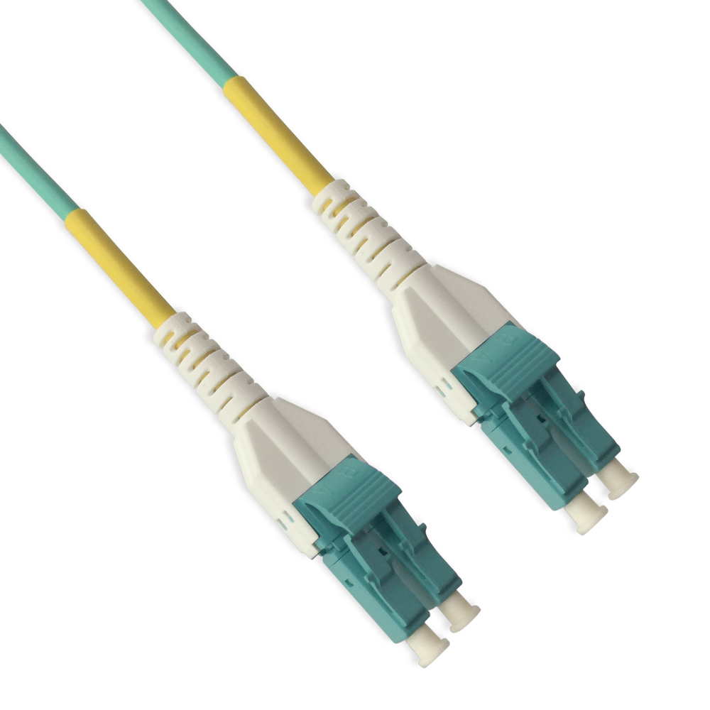 3m Uniboot LC/UPC-LC/UPC OM3 Multimode Duplex OFNR 2.0mm Aqua Fiber Optic Patch Cable Stan