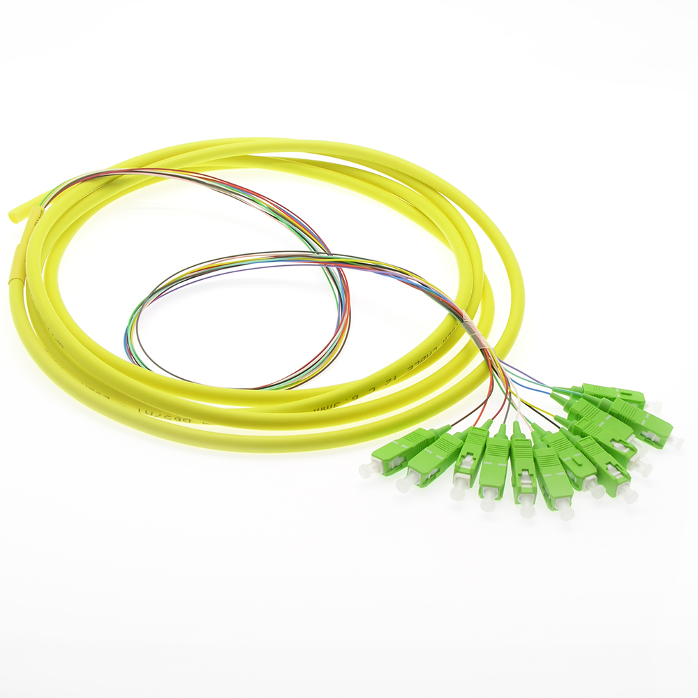 3m 12-Fiber SC/APC Singlemode Pigtail Yellow