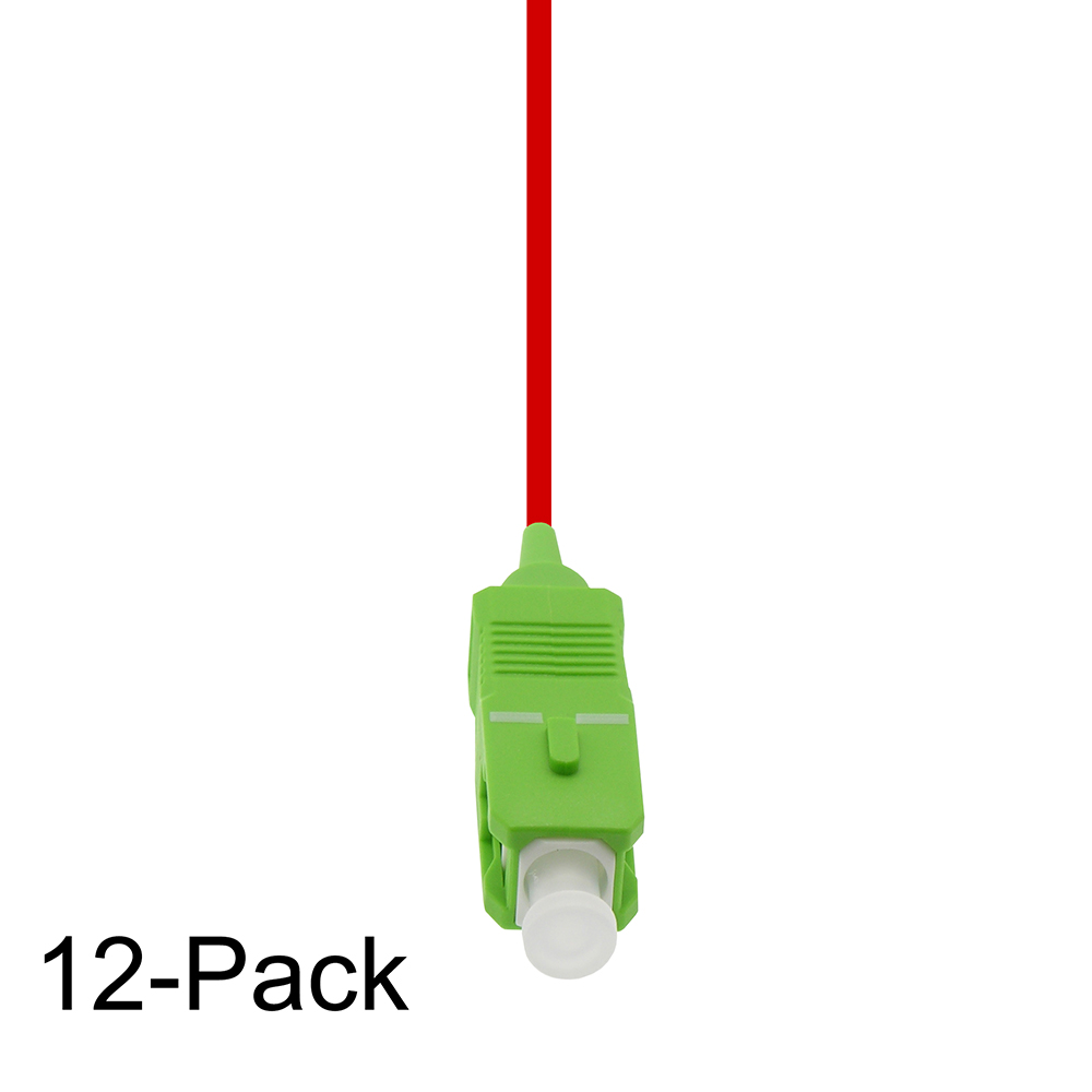 12-Pack 1.5m SC/APC Singlemode Pigtail Red