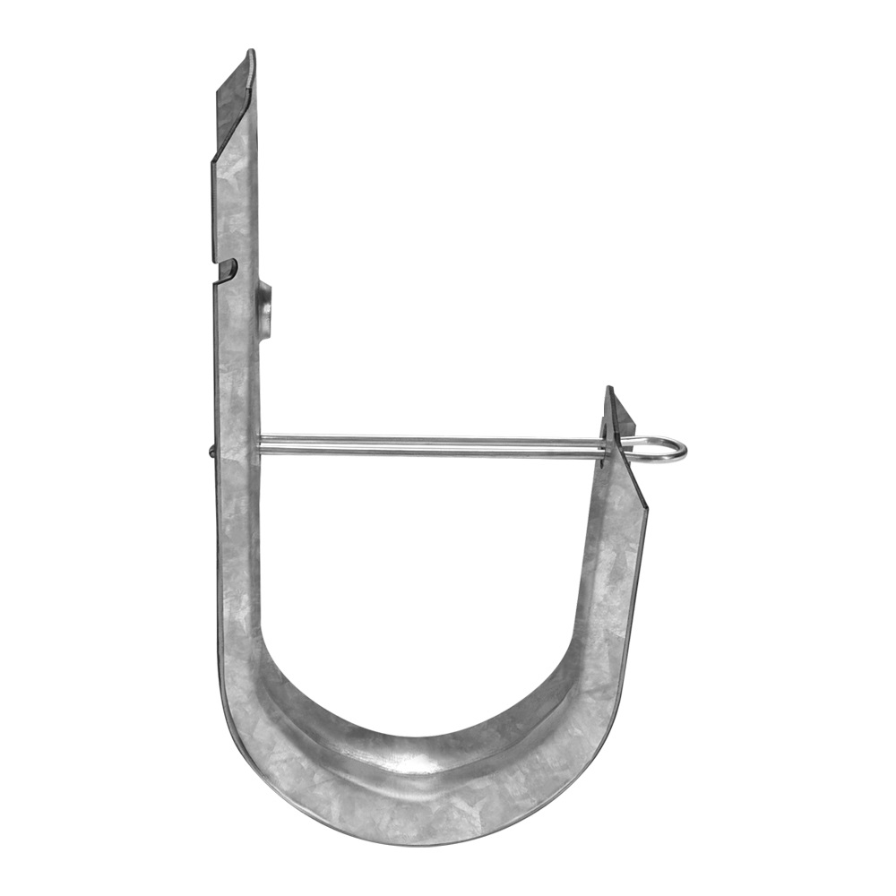 2" Wallmount J Hook with Retaining Clip, 50-Pack