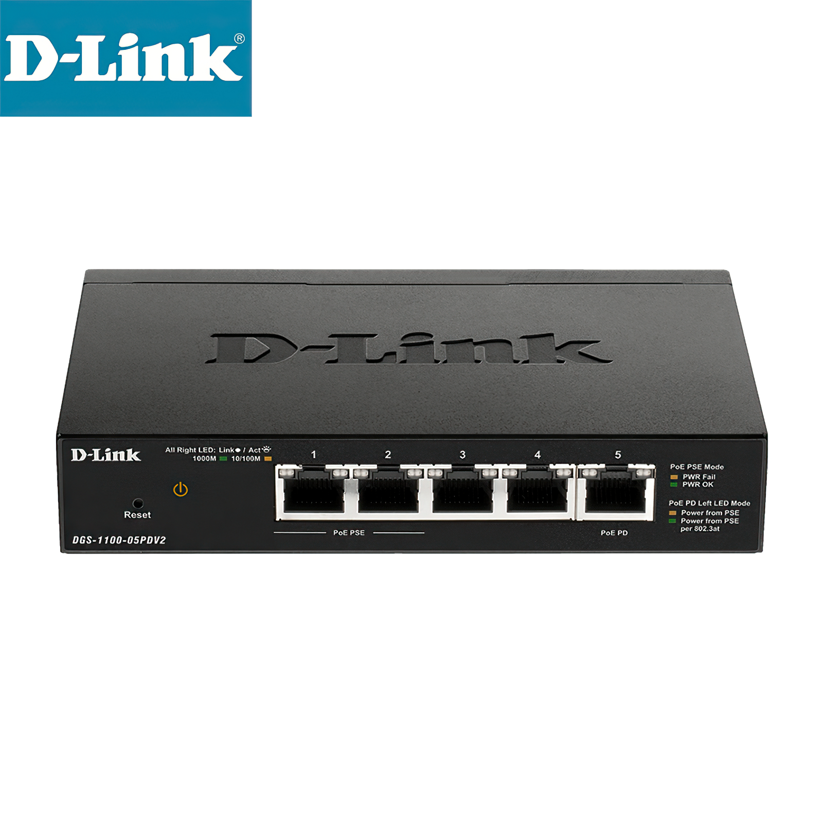 5-Port Gigabit PoE Smart Managed Switch and PoE Extender D-Link DGS-1100-05PDV2