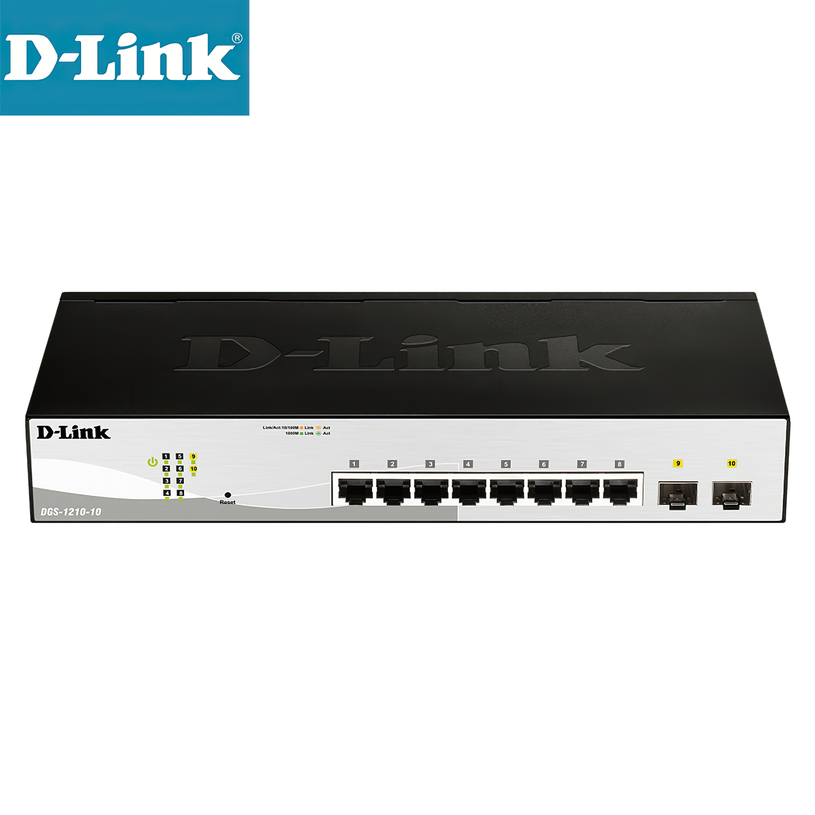 8-Port Gigabit Smart Managed Switch with 2 Gigabit SFP portsD-Link DGS-1210-10