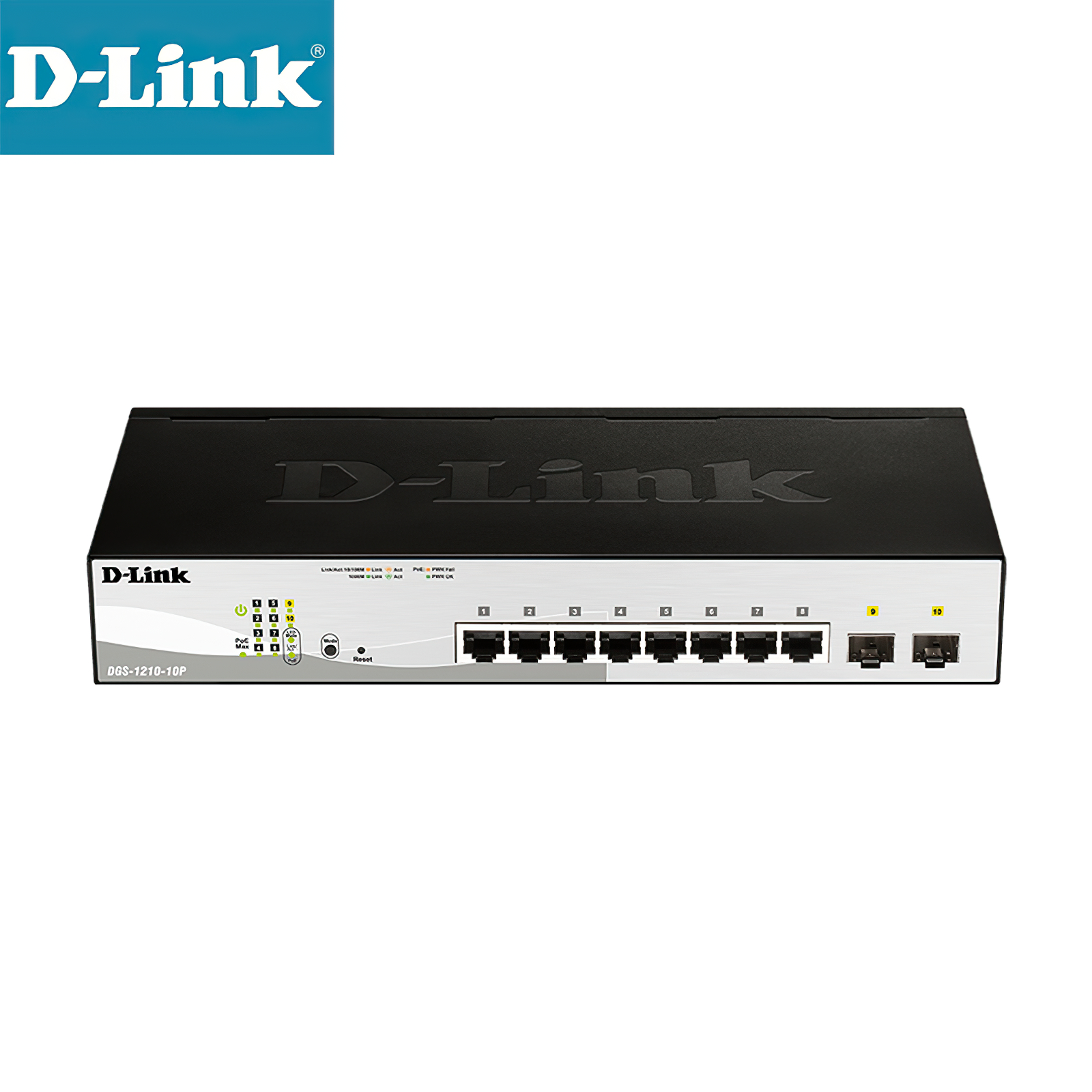 8-Port Gigabit Smart Managed PoE Switch with 2 Gigabit SFP Ports D-Link DGS-1210-10P