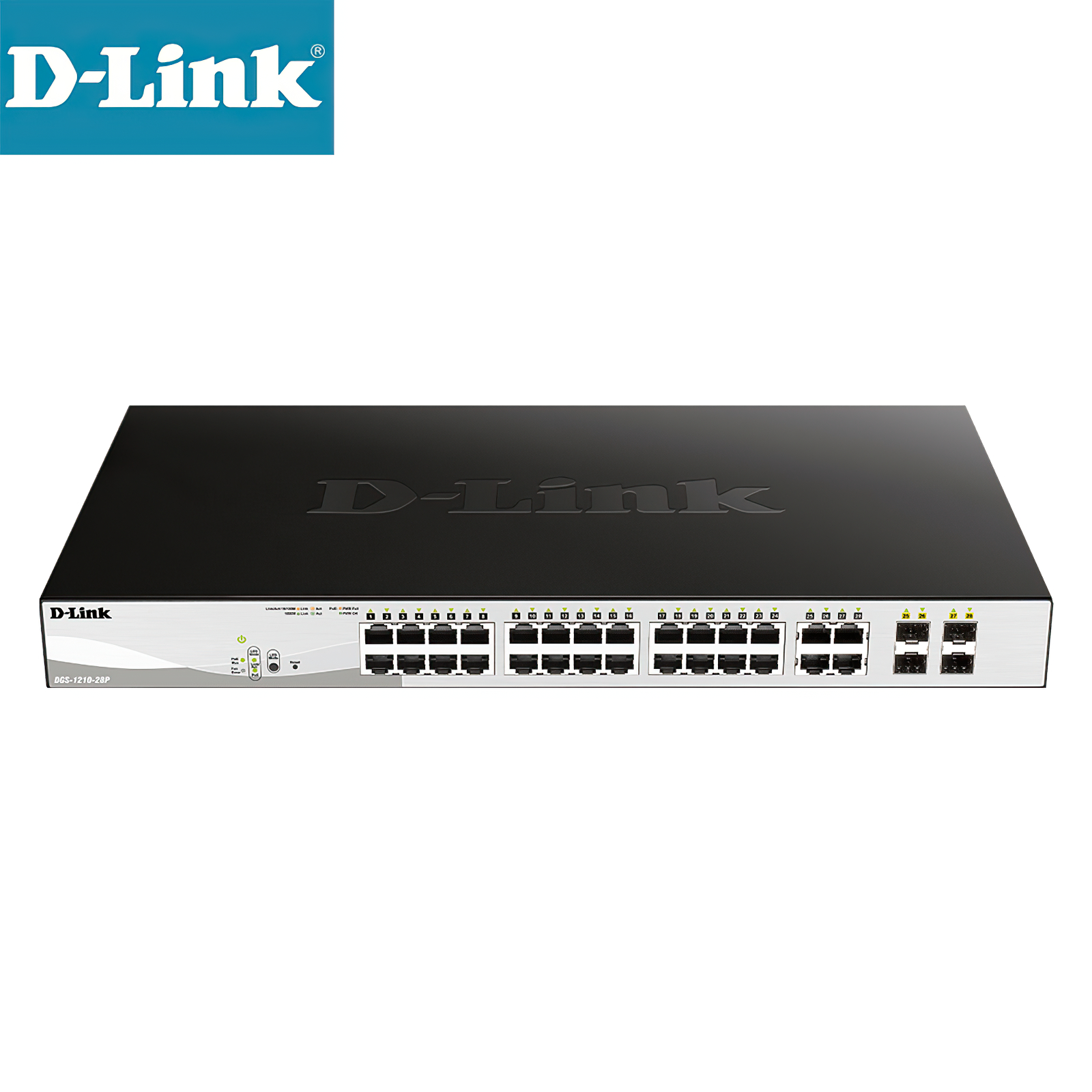 24-Port Gigabit Smart Managed PoE Switch with 4 SFP Ports D-Link DGS-1210-28P