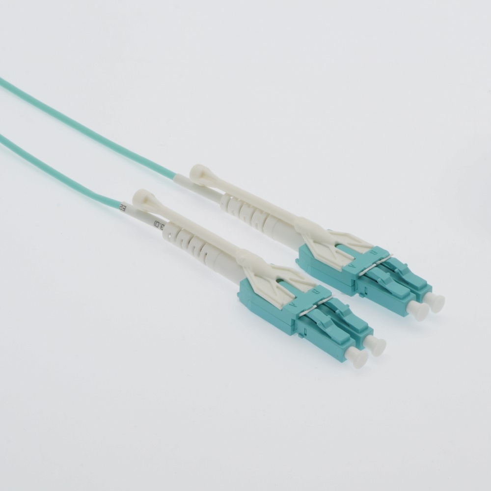 5m Uniboot LC/UPC-LC/UPC OM3 Multimode Duplex Aqua Fiber Optic Patch ...