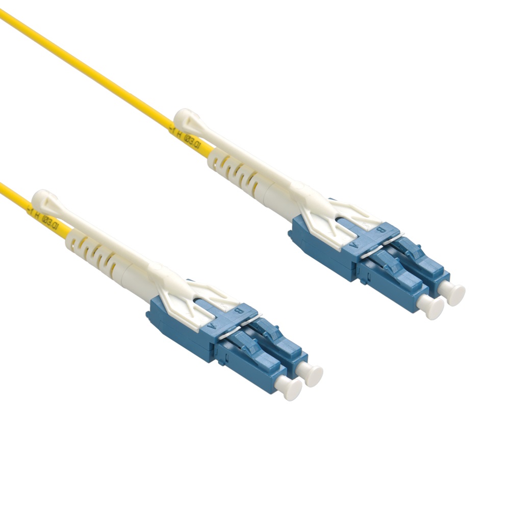 1m Uniboot LC/UPC LC/UPC Singlemode Duplex Fiber Optic Patch Cable with Pull Push Tab