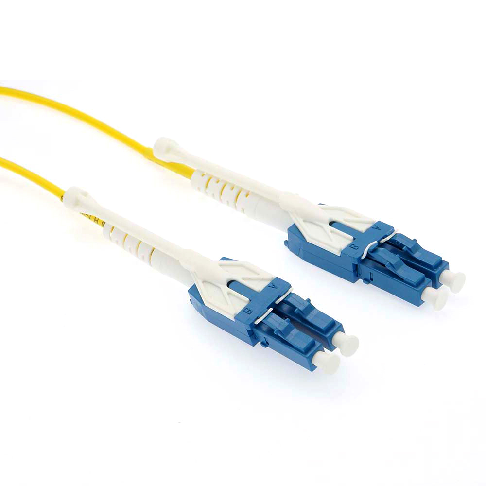 5m Uniboot LC/UPC LC/UPC Singlemode Duplex Fiber Optic Patch Cable with Pull Push Tab