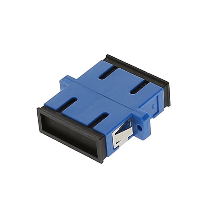 SC/UPC Singlemode Duplex Fiber Optic Coupler with Flange, Blue