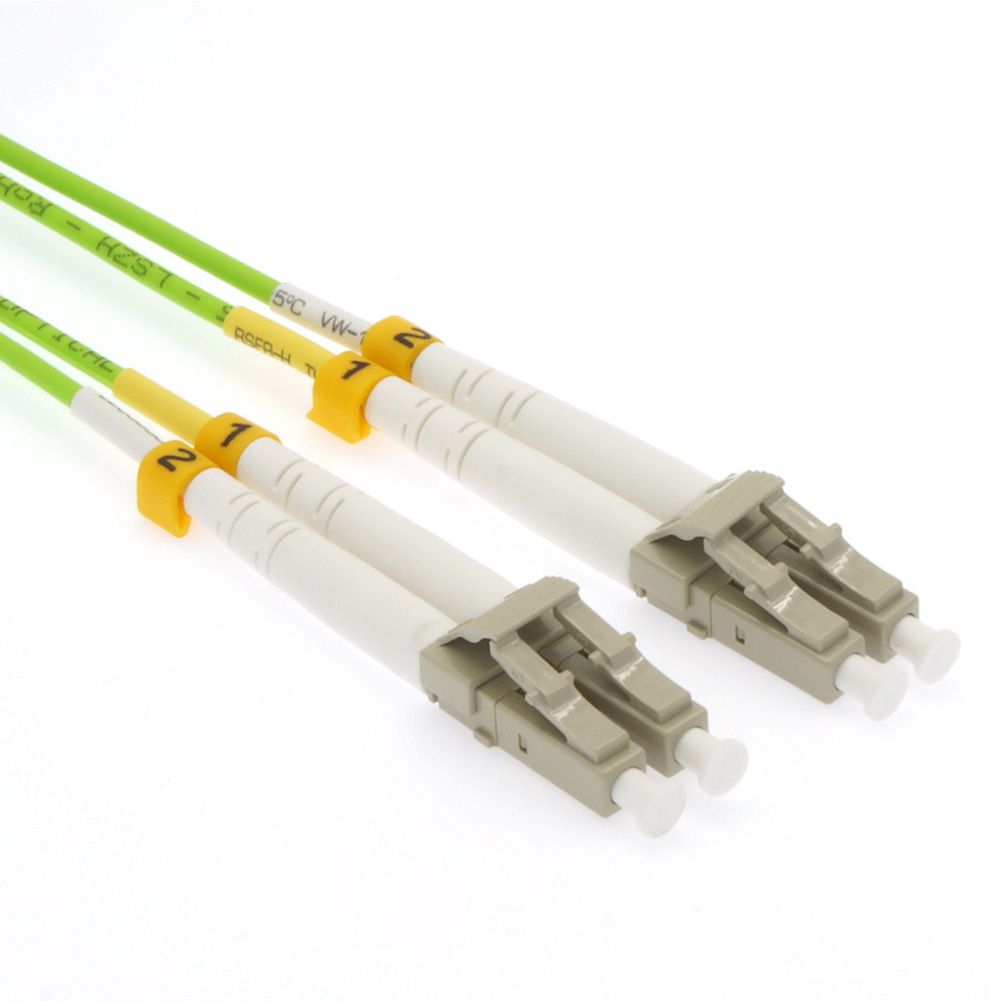 3m LC/UPC-LC/UPC OM5 Multimode Duplex OFNR 2.0mm Green Fiber Optic Patch Cable