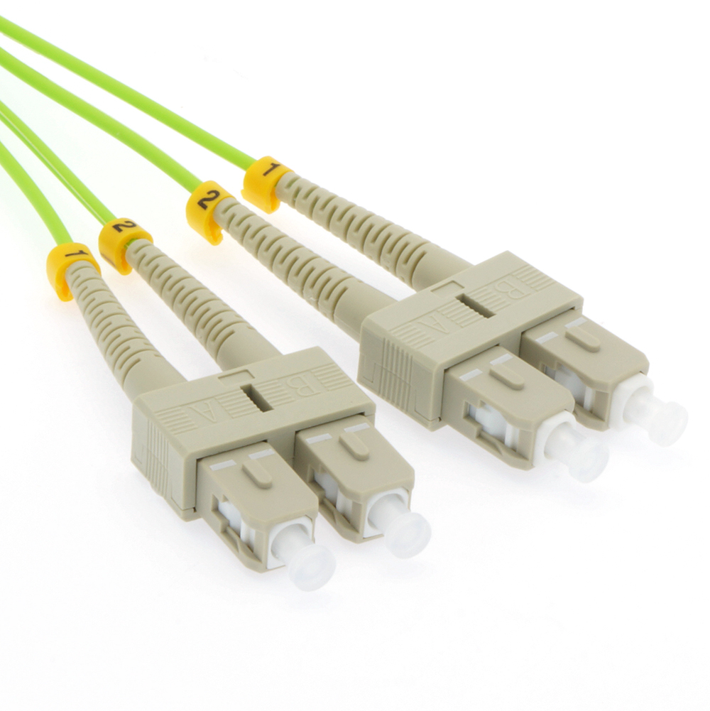 1m SC/UPC-SC/UPC OM5 Multimode Duplex Green Fiber Optic Patch Cable