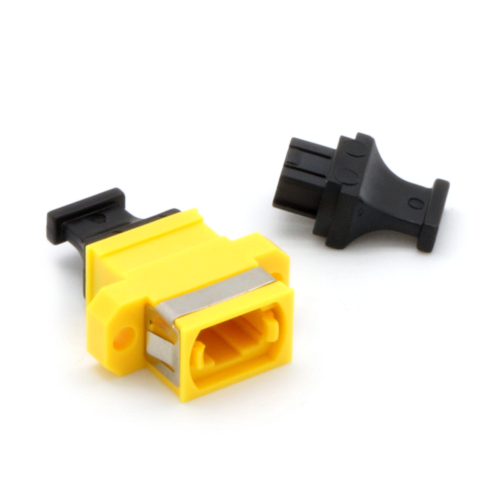 MPO Singlemode Adapter Key-Up/Key-Down with Flange Yellow