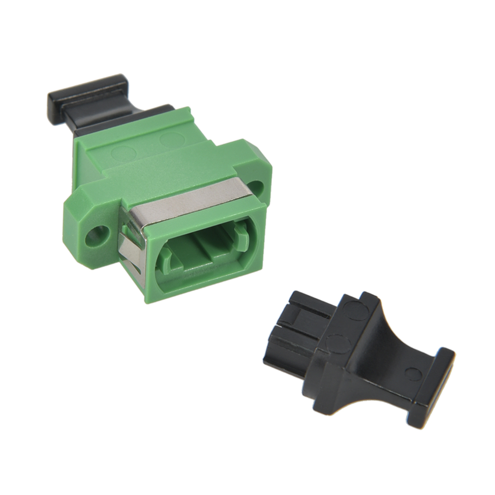 MPO/APC Singlemode Adapter Key-Up/Key-Down with Flange Green