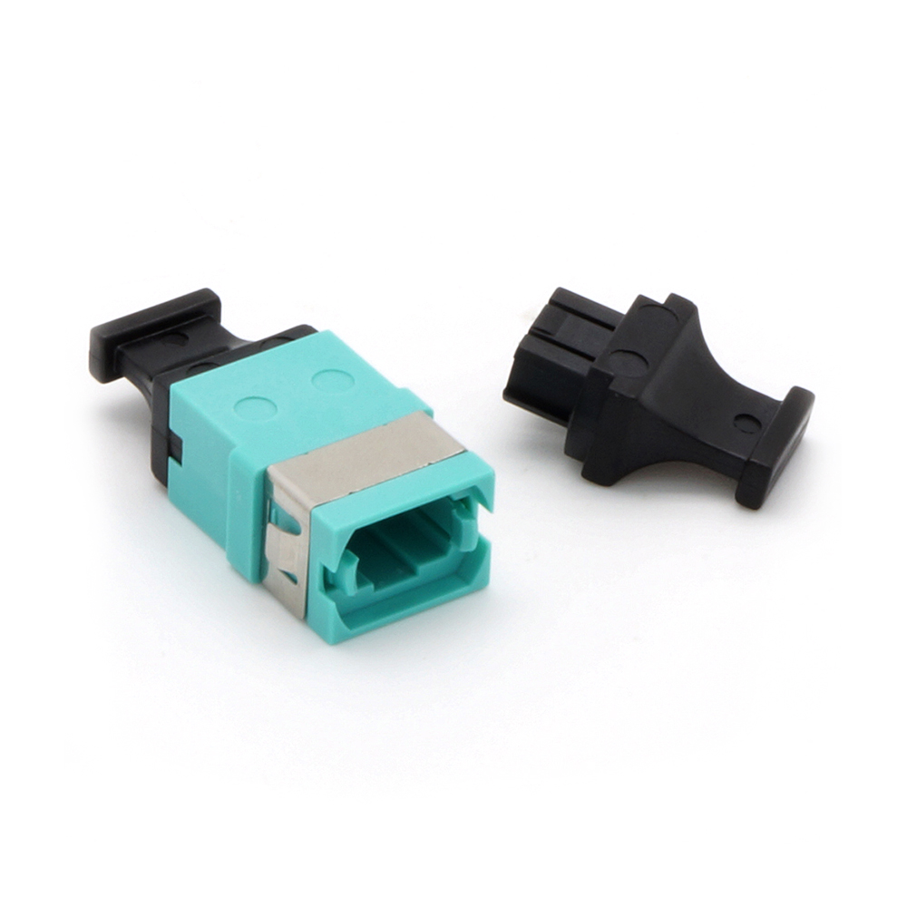 MPO Multimode OM3 Adapter Key-Up/Key-Down without Flange Aqua