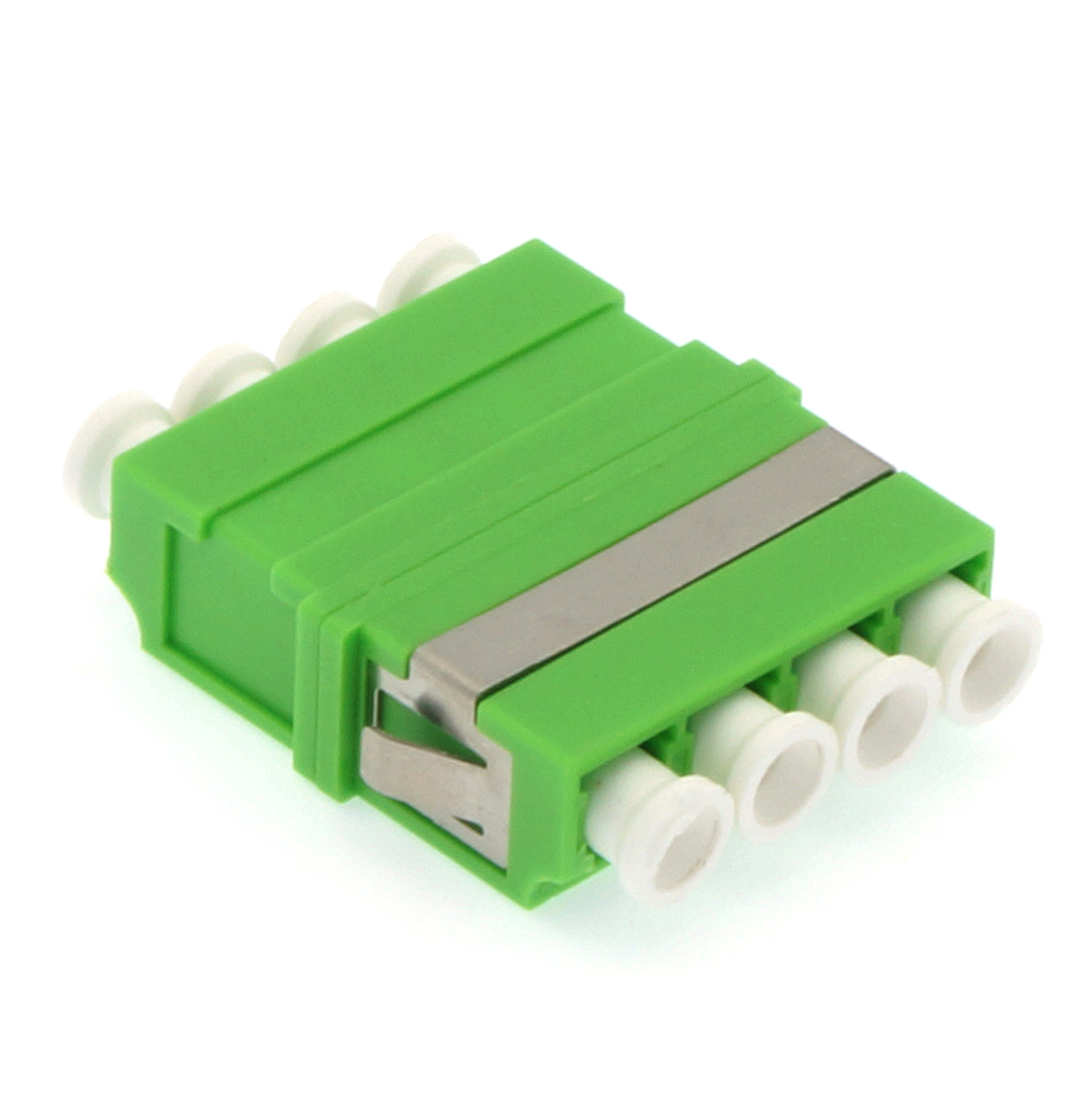 LC/UPC Singlemode Quad Adapter without Flange Green
