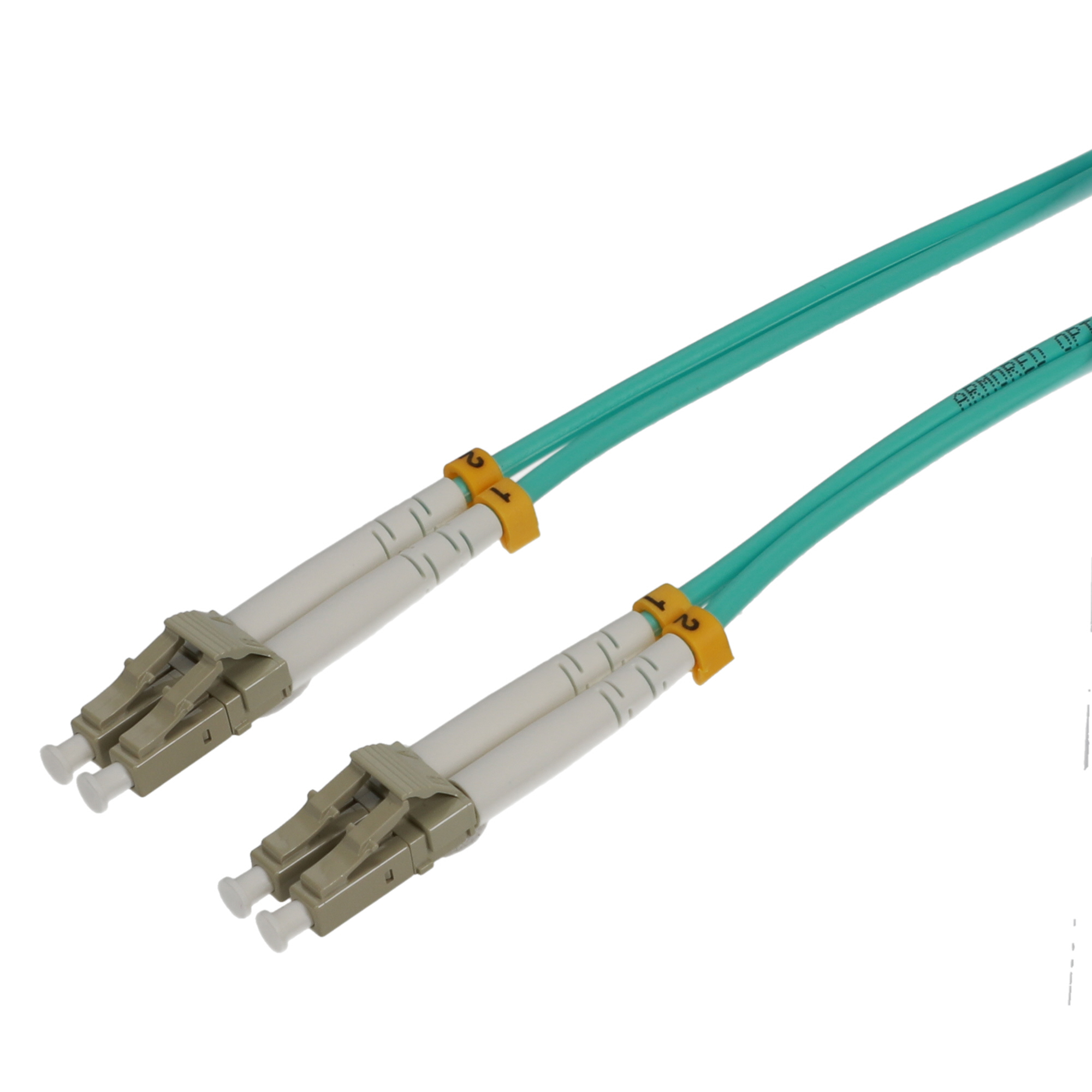 1m LC/UPC-LC/UPC Armored OM3 Duplex Fiber Optic Cable