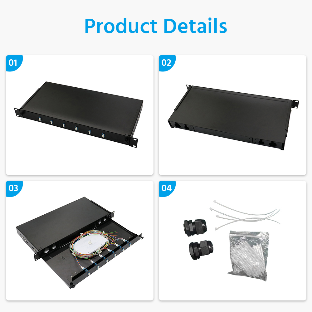 12 Port (LC) Slide Rack Mount ODF Fiber Optical Patch Panel