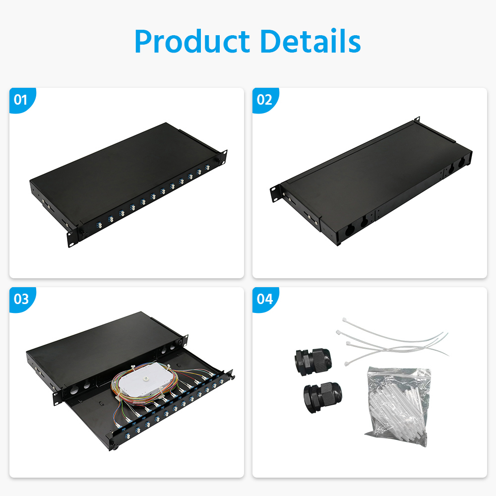 24 Port (LC) Slide Rack Mount ODF Fiber Optical Patch Panel