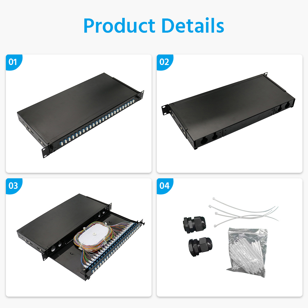 48 Port (LC) Slide Rack Mount ODF Fiber Optical Patch Panel