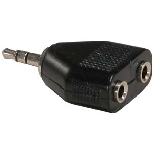 3.5mm Stereo Plug to Dual 3.5mm Stereo Jack Adapter