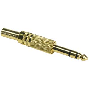 1/4" Stereo Plug Gold Plated w/Spring Strain Release
