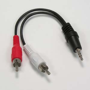 6 inch 3.5mm Stereo Plug to 2xRCA-M Cable
