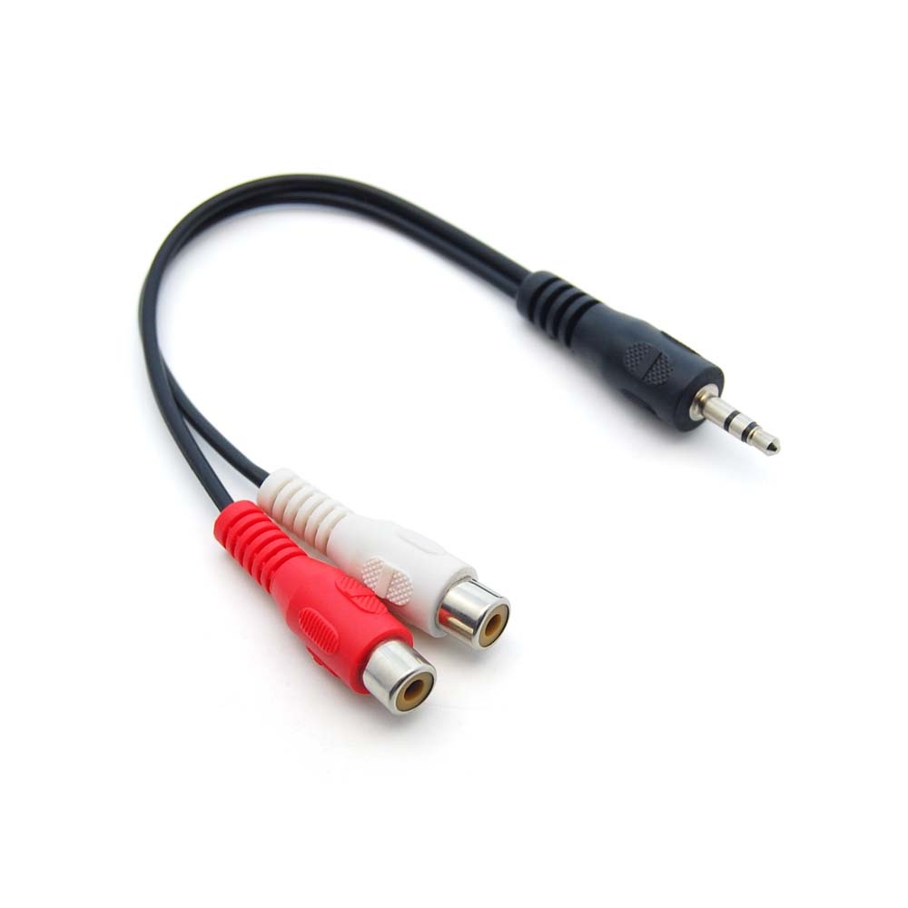 6 inch 3.5mm Stereo Plug to 2xRCA-F Cable