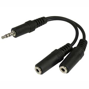 4 inch 3.5mm Stereo Plug to 2x3.5mm Stereo Jack