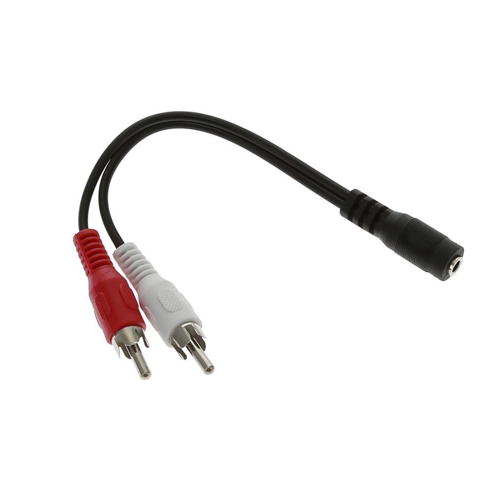 6 inch 3.5mm Stereo Jack to 2xRCA Male Cable