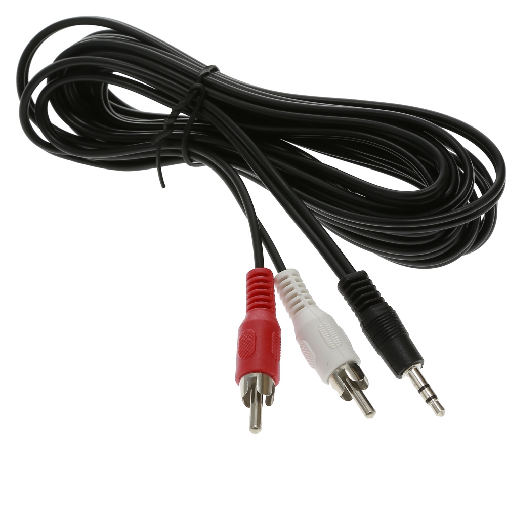 12Ft 3.5mm Stereo Plug to 2xRCA-M Cable