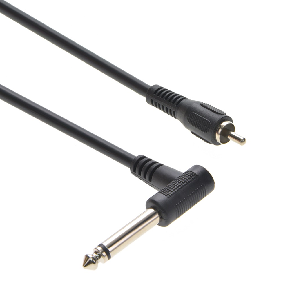 6Ft Right Angle 1/4" to Mono RCA-M Cable