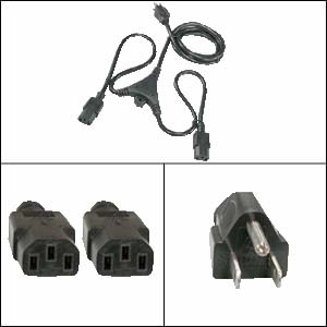 6Ft PC Y Power Cord 5-15P to C-13 Black SJT 18/3