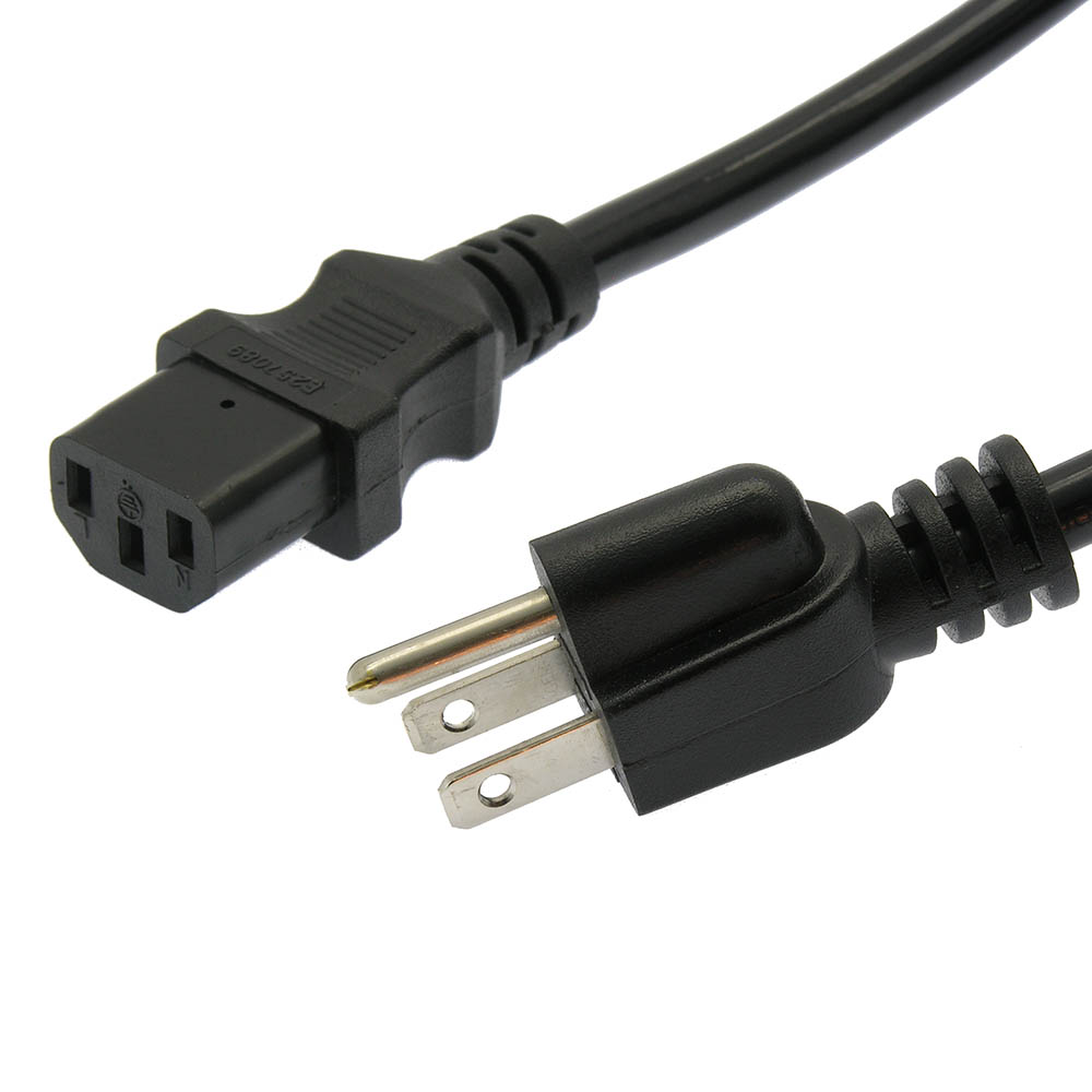 10Ft Computer Power Cord 5-15P to C-13 Black / SJT 16/3 - Bestlink Netware