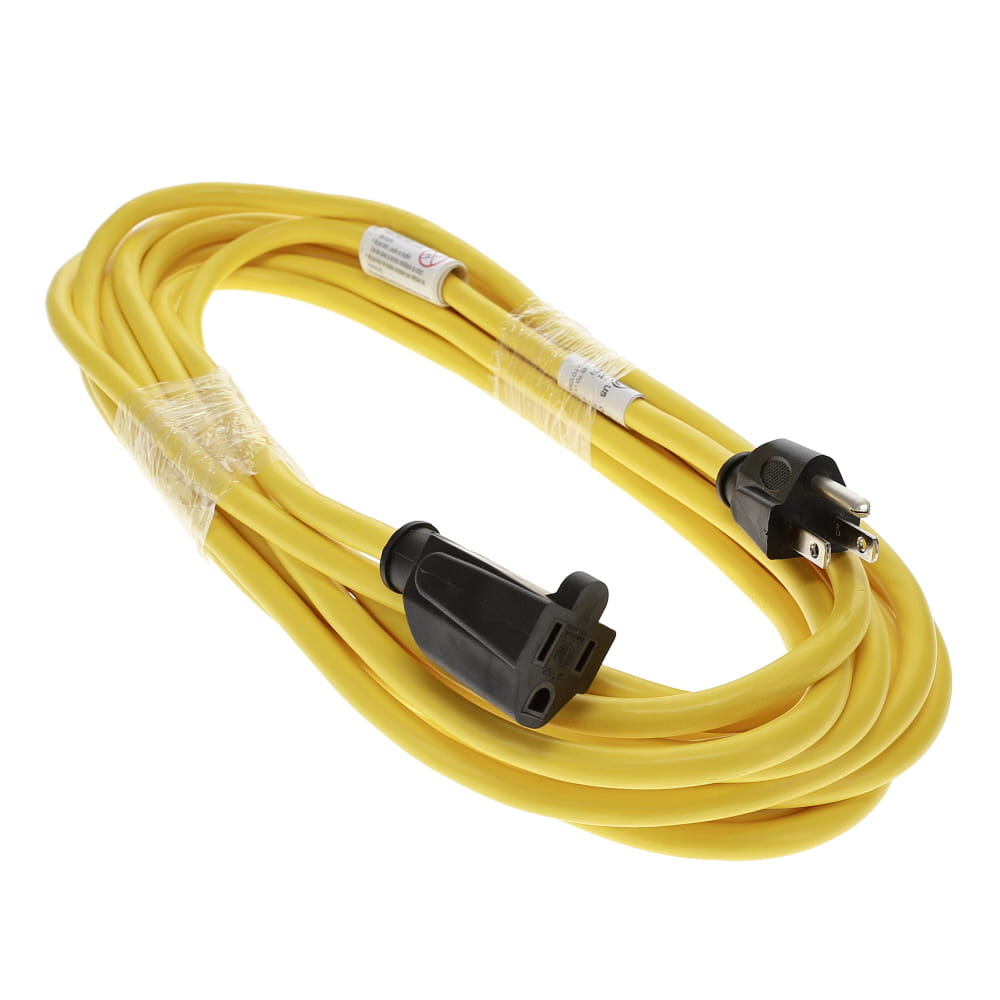 25Ft 12/3 SJTW Yellow Outdoor Extension Cord
