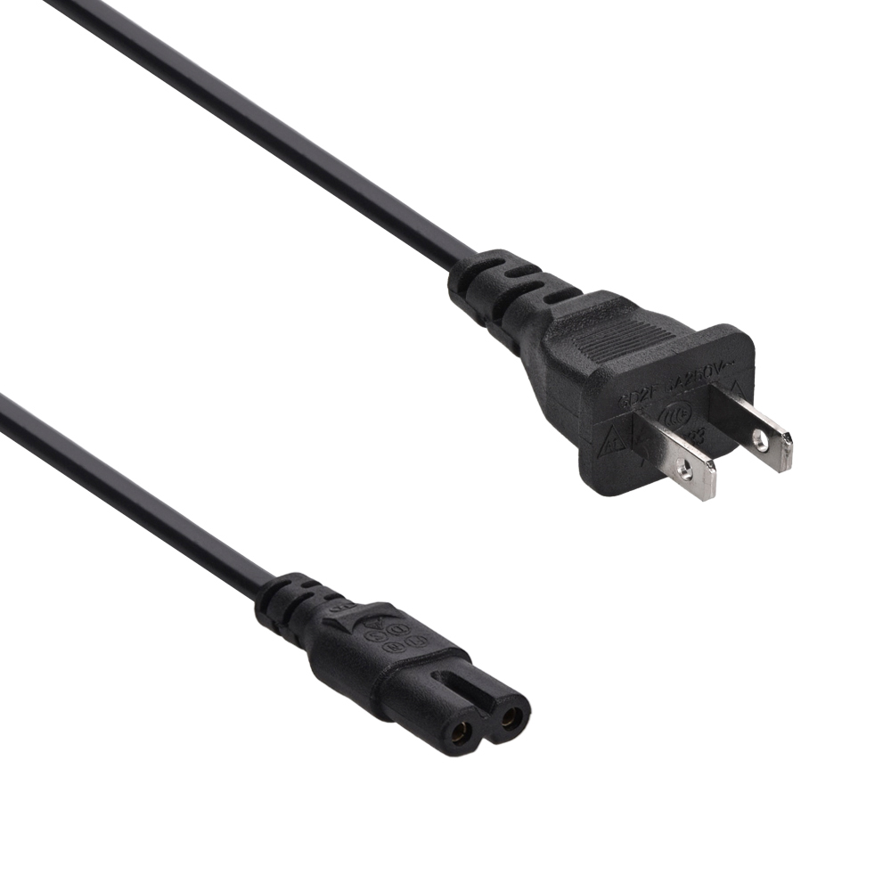 6Ft 2-Prong Figure-8 Power Cord 18/2