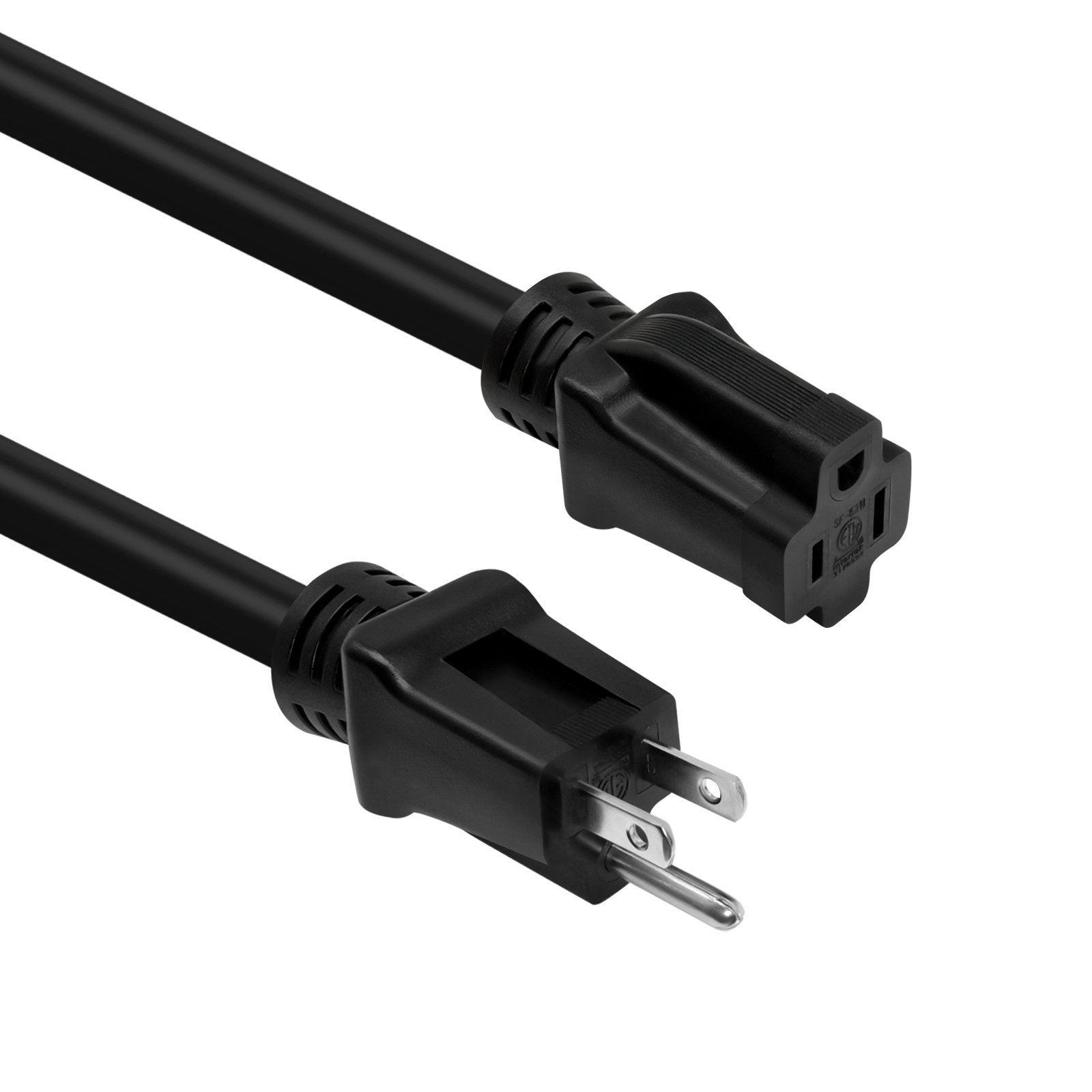 50Ft  Heavy Duty Black Power Extension Cord  SJTW 12/3 AWG