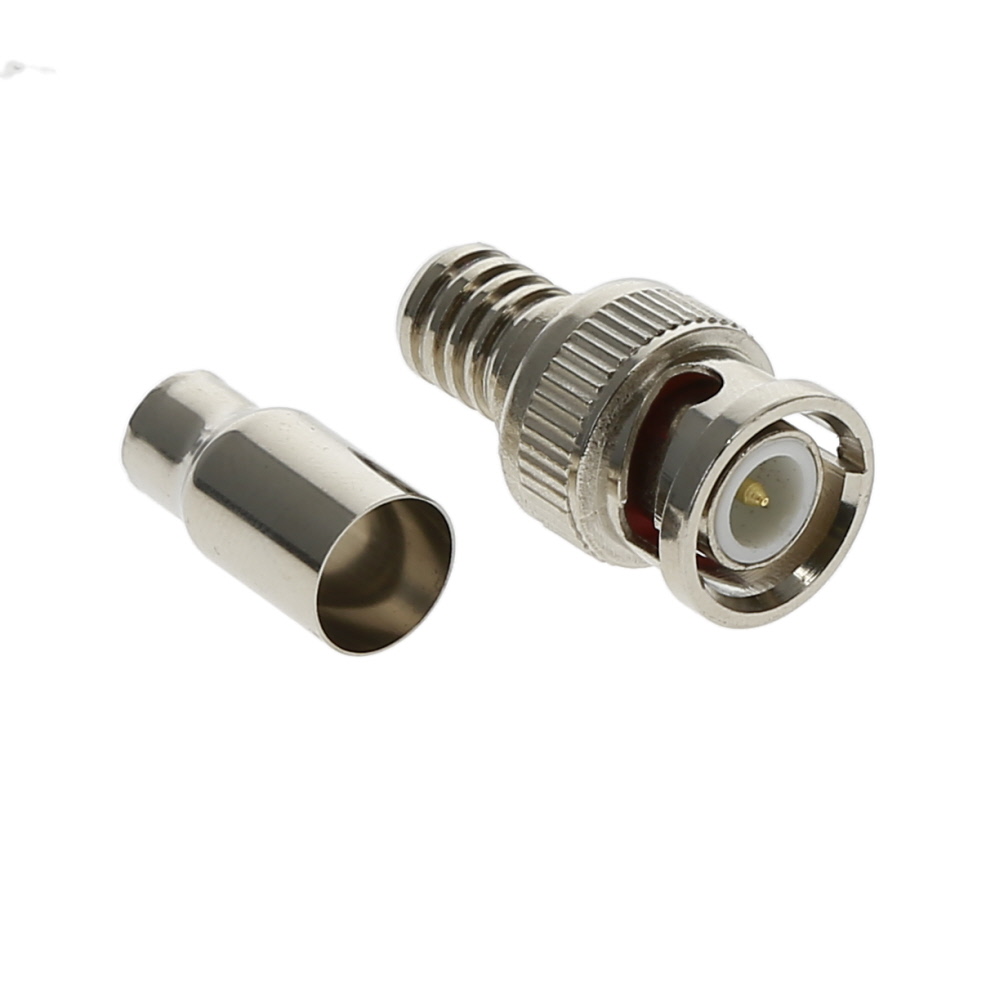 RG59 BNC Male Crimp-on Connector 2pc (Connector + Ferrule)