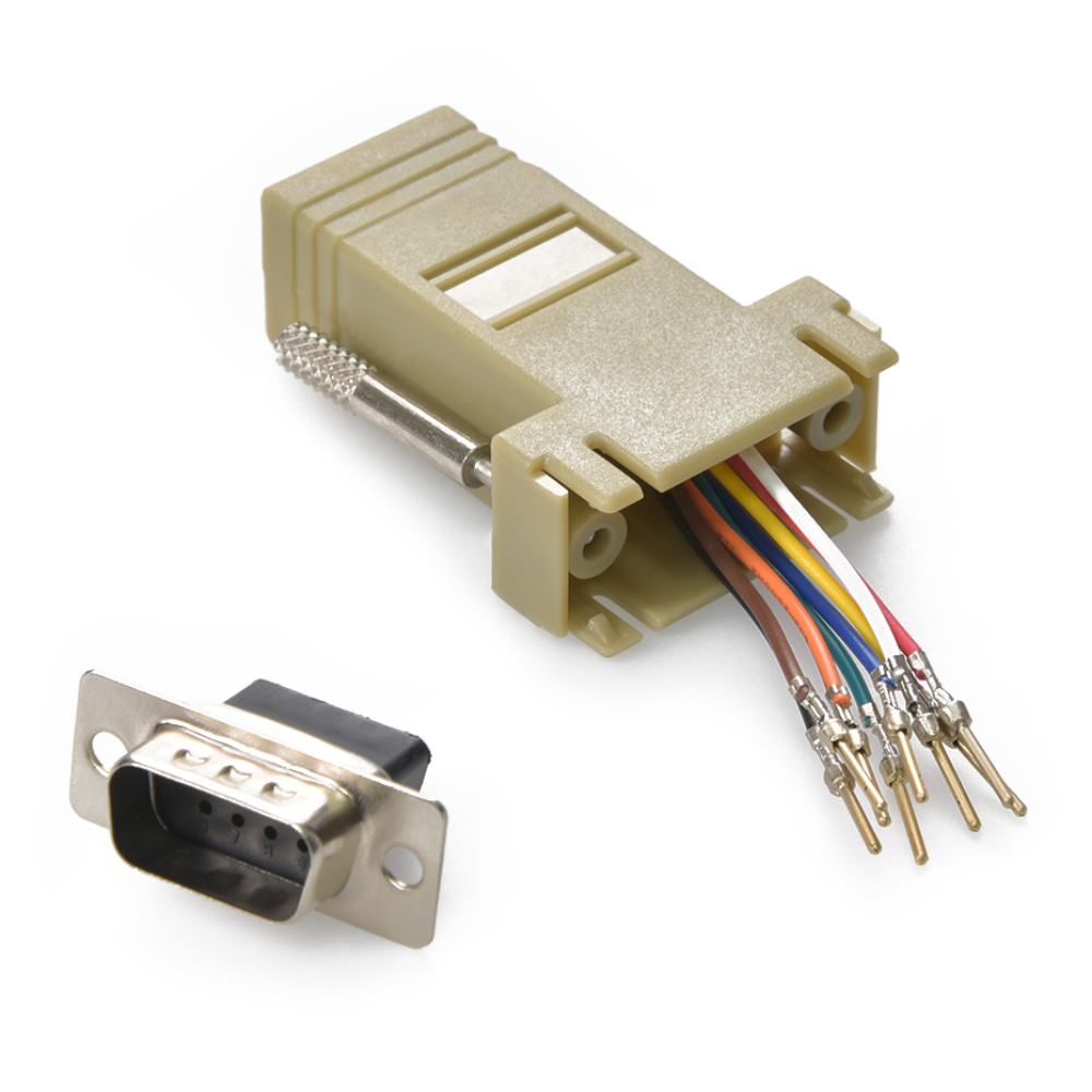 DB9 Male to RJ45 Modular Adapter Ivory